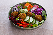 Salad bowl with falafel
