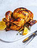 Roasted chicken from the hot air fryer