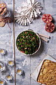 Kale salad and potato and anchovy casserole as Christmas side dishes