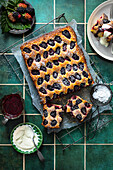 Blackberry and Coconut Cake with Blackberry Coulis and Yoghurt