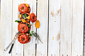 Stuffed baked tomatoes with black rice