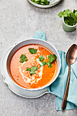 Creamy lentil and tomato soup