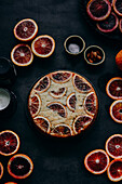 Almond cake with blood oranges
