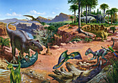 Jurassic scene, illustration