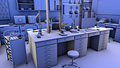 Chemical laboratory, illustration