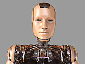 Futuristic humanoid robot, illustration