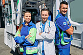 Paramedics and emergency doctor