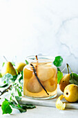 Pears poached in vanilla