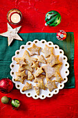Christmas cookies in the shape of a star and a fir tree