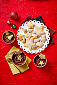 Chocolate mousse with Christmas cookies