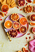 Sicilian oranges, halved
