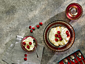 Cranachan (Scottish dessert with raspberries and cream)