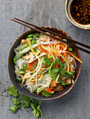 Thai glass noodle salad with edamame and peanuts