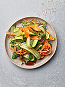 Carrot and cucumber salad with Asian sesame dressing