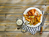 Fish and Chips mit Kabeljau