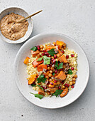 Autumn Salad with Millet, Pumpkin and Pomegranate Seeds
