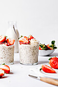 Vegan Overnight Oats with Chia and Strawberries