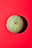Cantaloupe melon on a red background