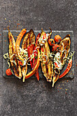 Grilled vegetables with creamy whipped goat’s cheese