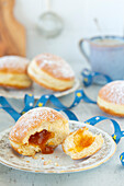 Apricot jelly filled doughnuts