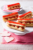 Strawberry cream eclairs