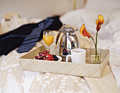 Breakfast on hotel bed
