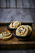 Savory tartlets with goat cheese