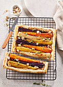 Colourful carrot tart