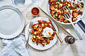 Corned beef hash with poached egg