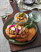 Wild boar rillettes with toasted bread