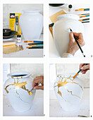 Making a Kintsugi vase (Japanese ceramic art)