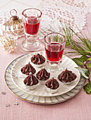 Chocolate truffles with cherry liqueur