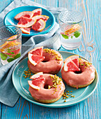 Donuts with grapefruit glaze