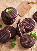 Schokoladenkekse mit Minze
