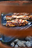 Grilled pork teriyaki skewers