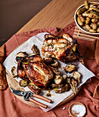 Tea-brined roast chicken