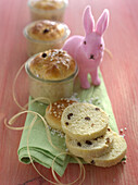 Small Easter breads baked in jars