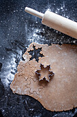 Cutting out gingerbread cookies