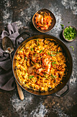 Macaroni And Cheese with Kimchi in a Dutch Oven