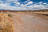 Dry river bed, Rio Grande, New Mexico, USA