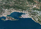 Split, Croatia, satellite image