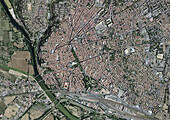 Beziers Historical Centre, France, aerial photography