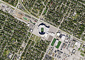 Lambeau Field, Green Bay, Wisconsin, USA, satellite image