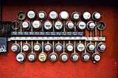 Electricity meters on street in Mexico