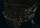 United States at night, satellite image