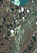 Prudhoe Bay oil field, Alaska, USA, satellite image