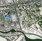 Burj Khalifa, Dubai, UAE, satellite image