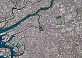 Osaka, Japan, satellite image