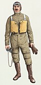 First World War flying boat pilot, illustration
