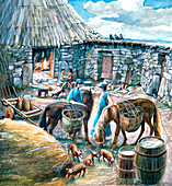 Chysauster Ancient Village, c1st-2nd century, illustration